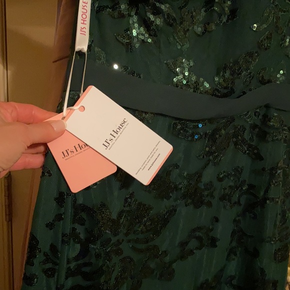 JJs House NWT hunter green dress size 6 - Picture 3 of 6